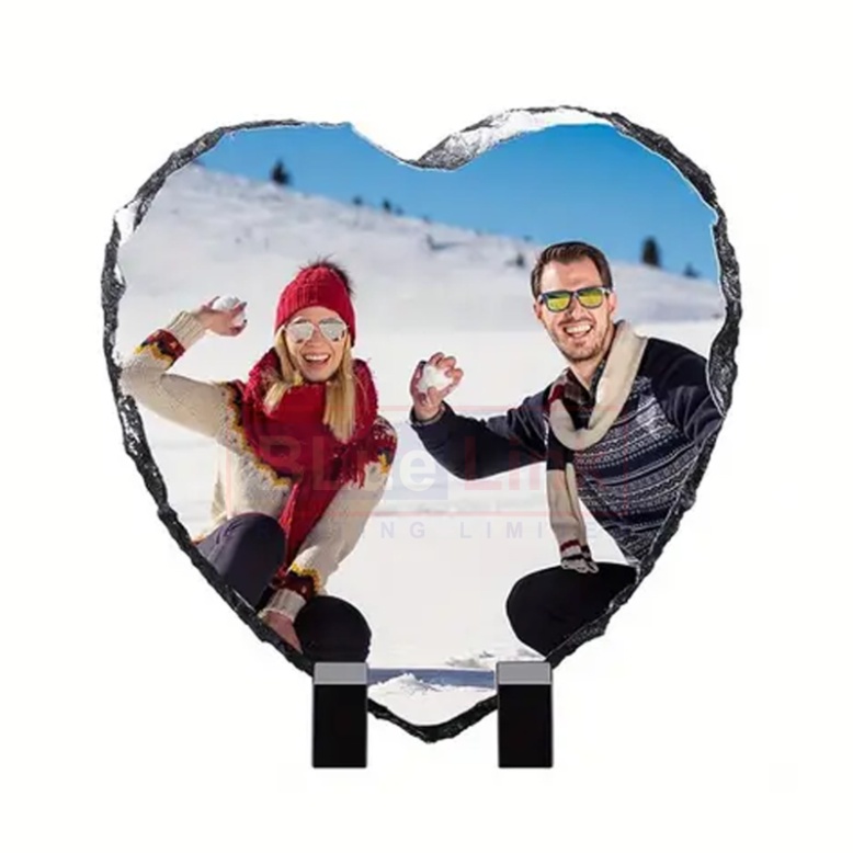 Heart shape stone photo frame printing