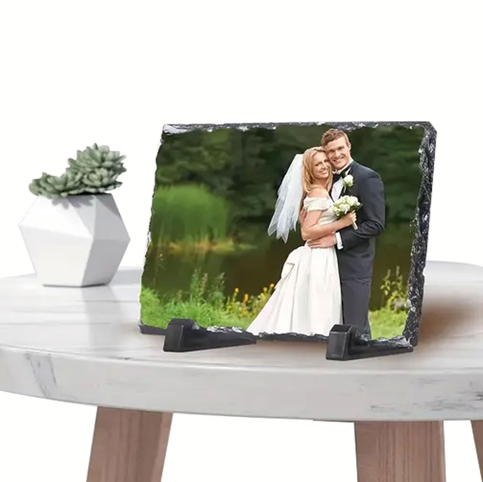 rectangular shape stone photo frame Printing