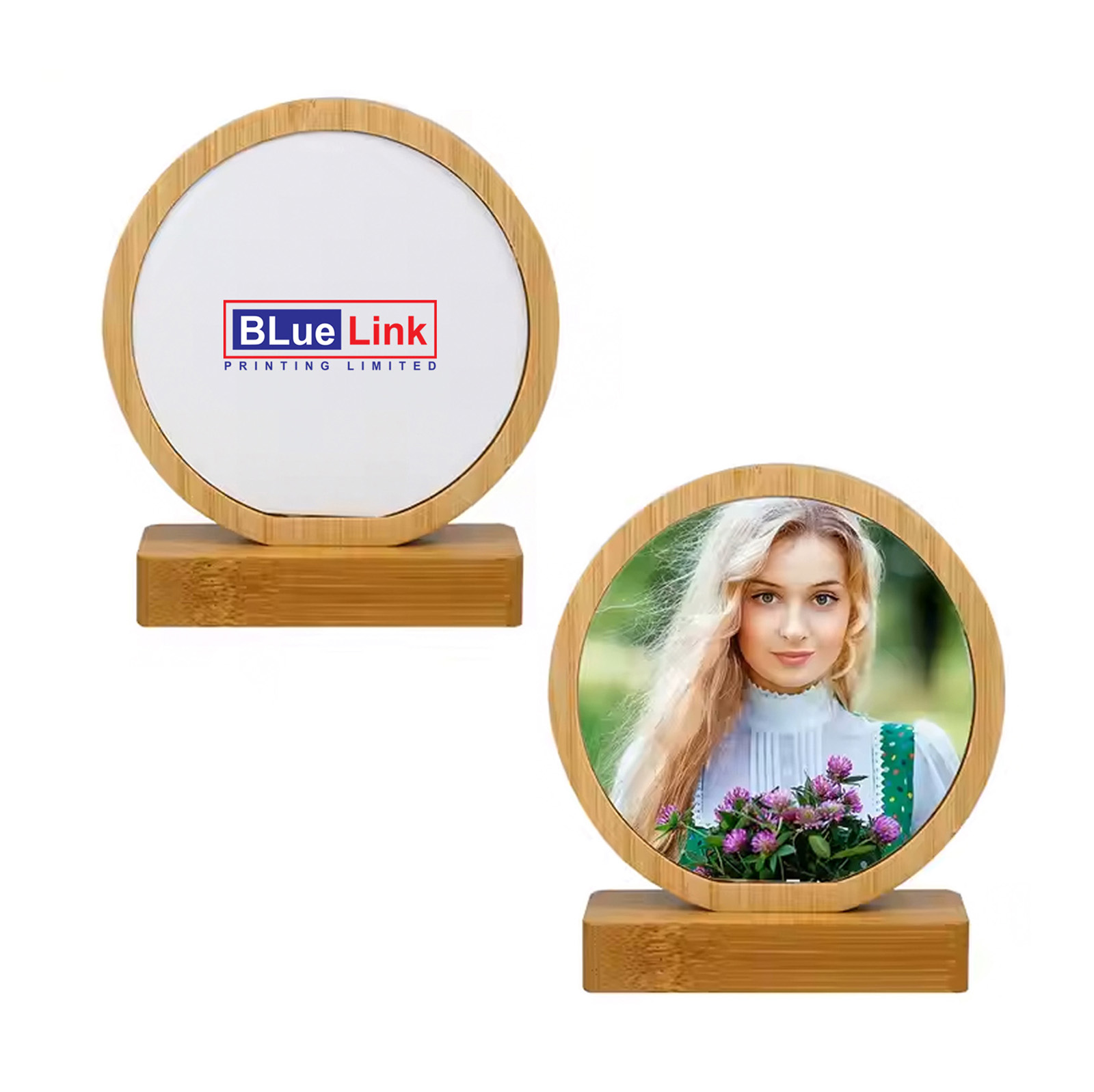 Bamboo Round Photo Frame NZ | Circle Sublimation Print