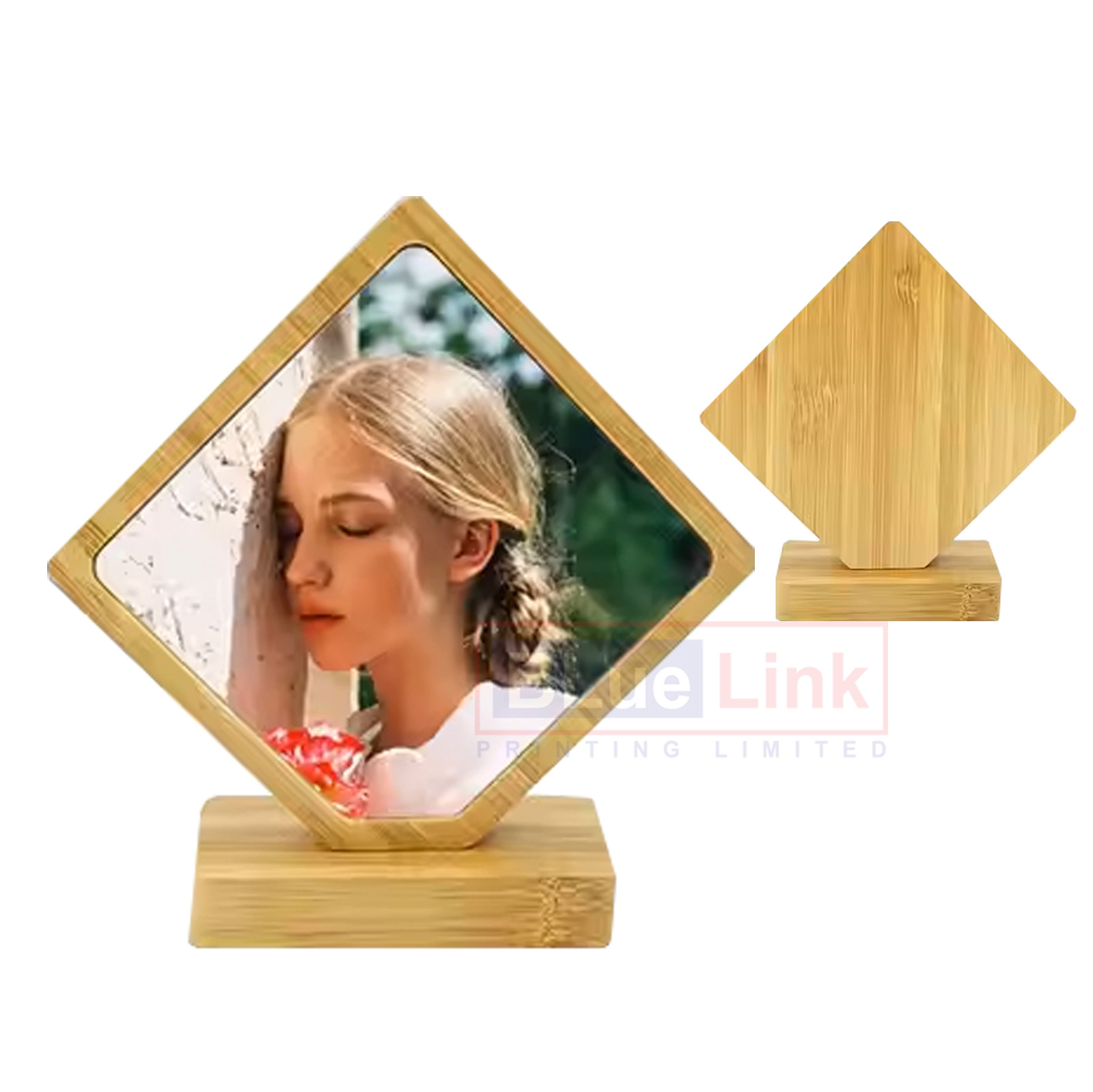 Bamboo Diamond Photo Frame NZ | Rhomboid Shape Print