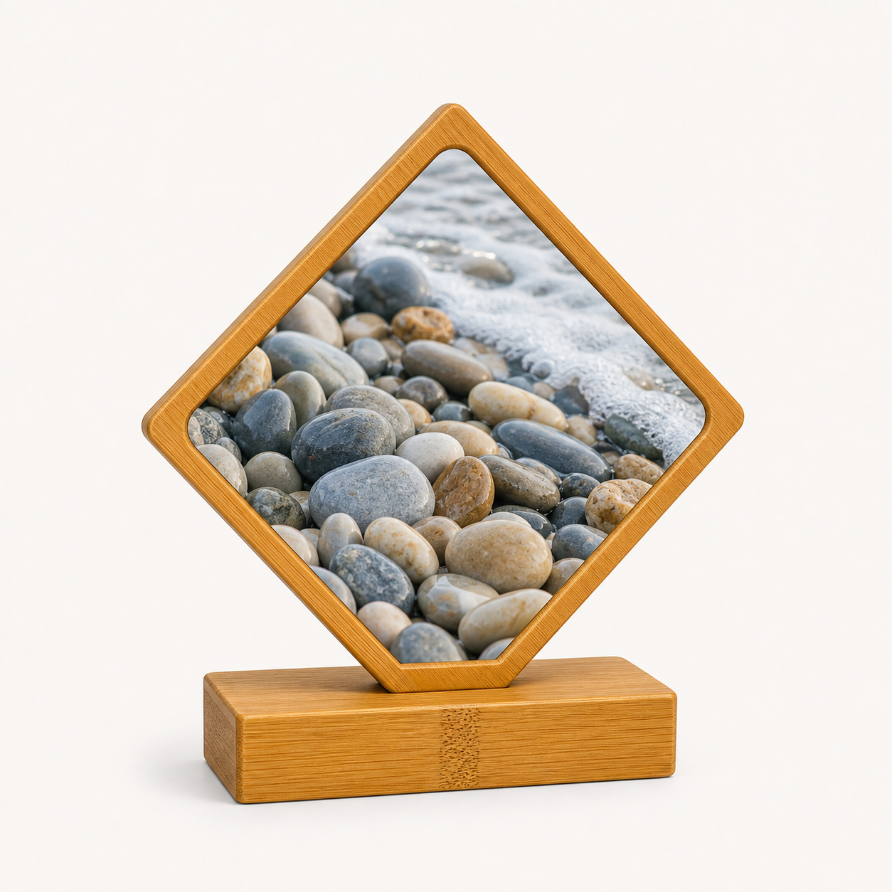 Bamboo Diamond Photo Frame NZ | Rhomboid Shape Print