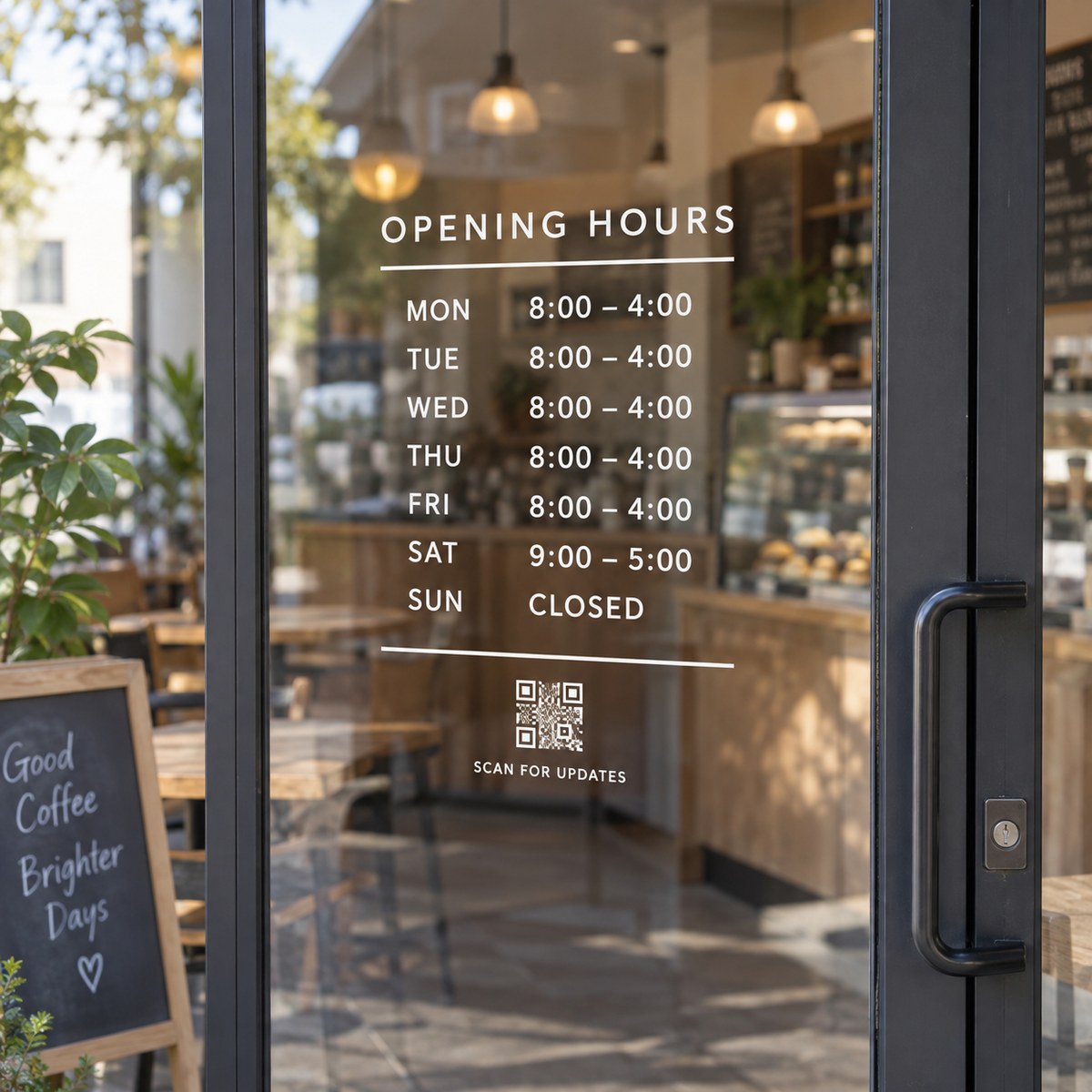 Shop Opening Hours Decals Hamilton | Window Lettering