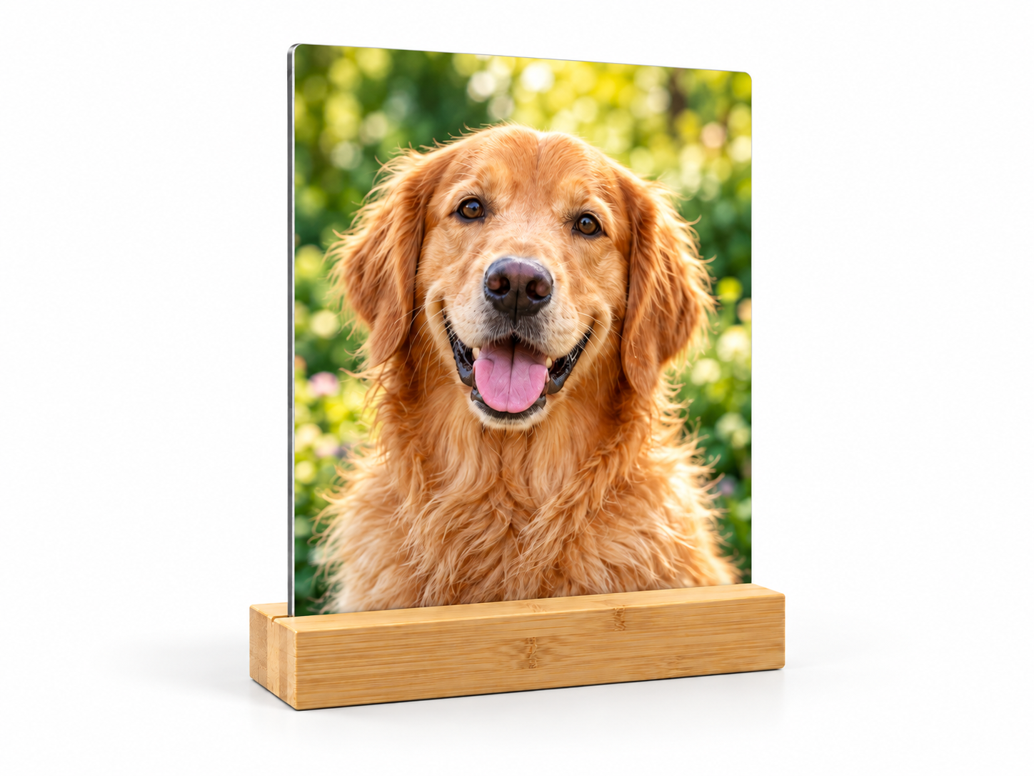 Personalised Aluminium Photo Print with Bamboo Base