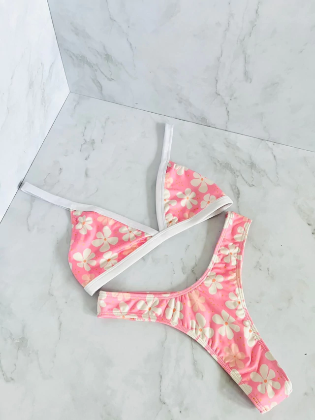 Bikini Ludo Estampada - Floral con Blanco