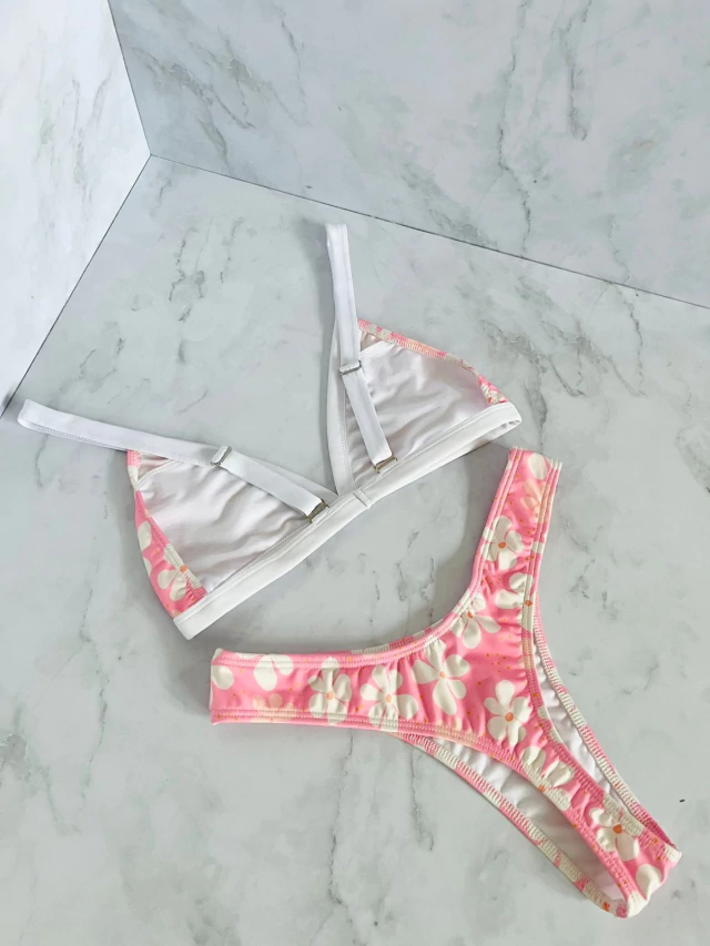 Bikini Ludo Estampada - Floral con Blanco 2