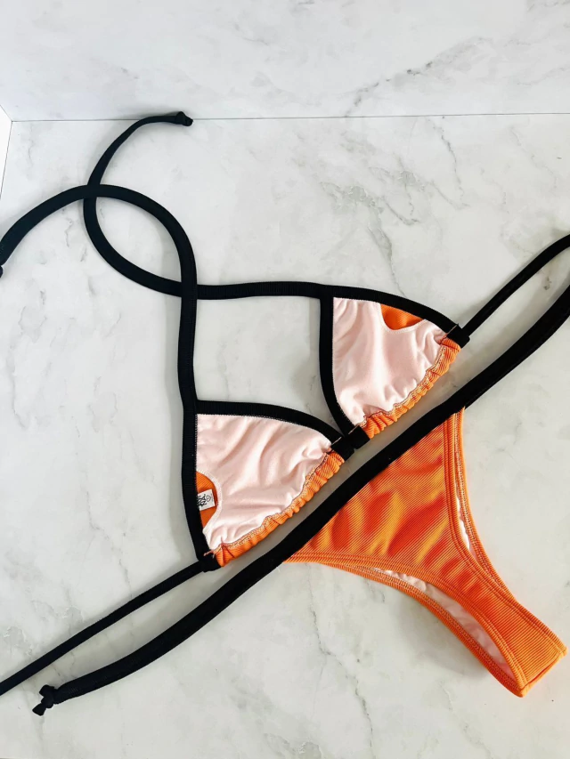 Bikini Cora Morley - Naranja con Negro 2