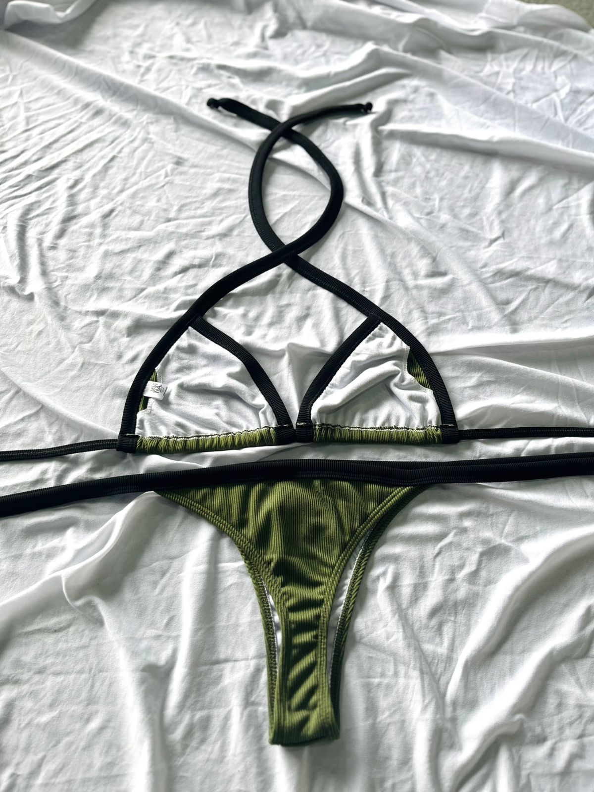 Bikini Cora Morley - Verde Militar con Negro 2