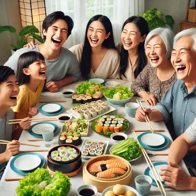 pesta makan malam keluarga