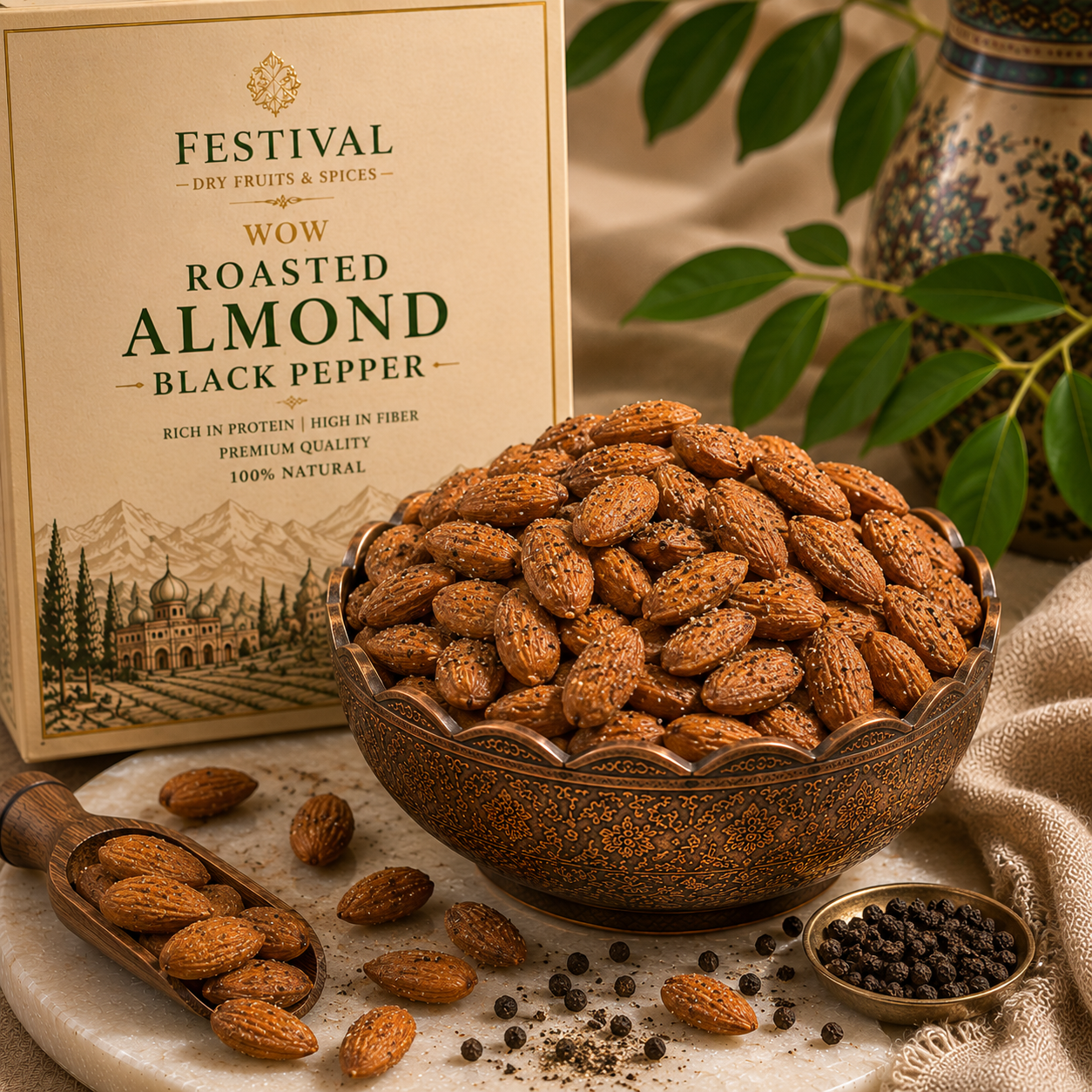 Wow Roasted Almond Black Pepper