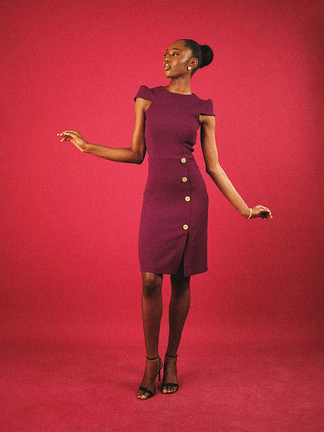 Cap sleeved sheath dress - Image 1