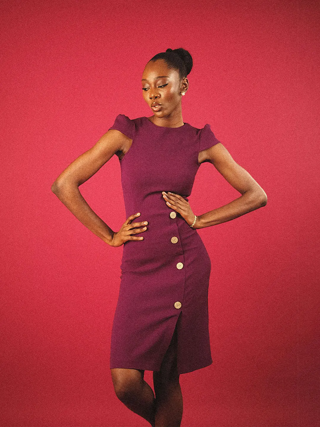 Cap sleeved sheath dress - Image 2