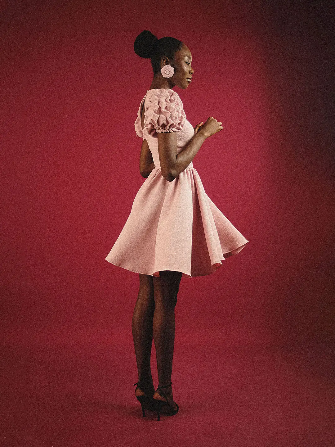 Puffed sleeve flare dress - Image 18