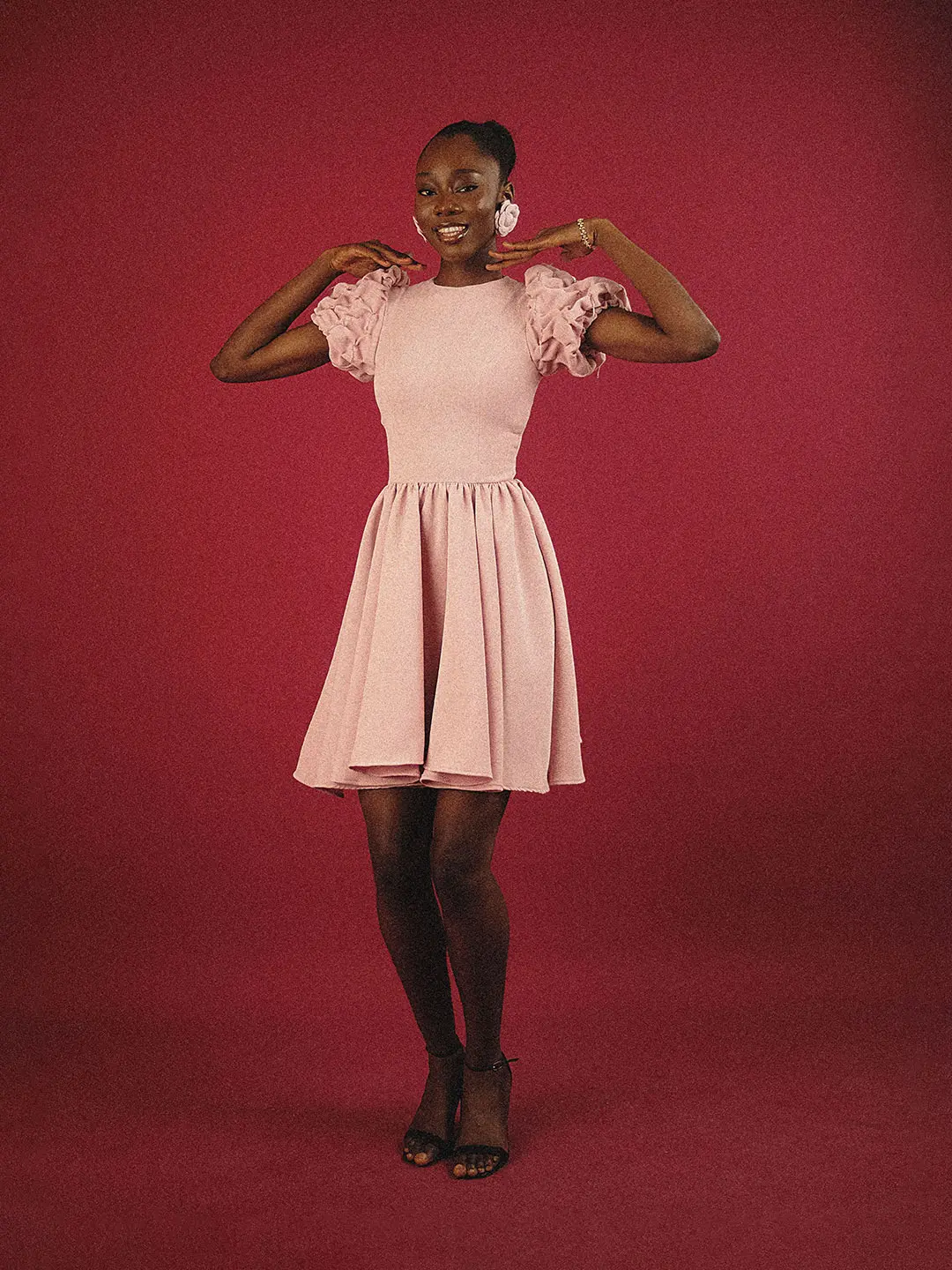 Puffed sleeve flare dress - Image 19