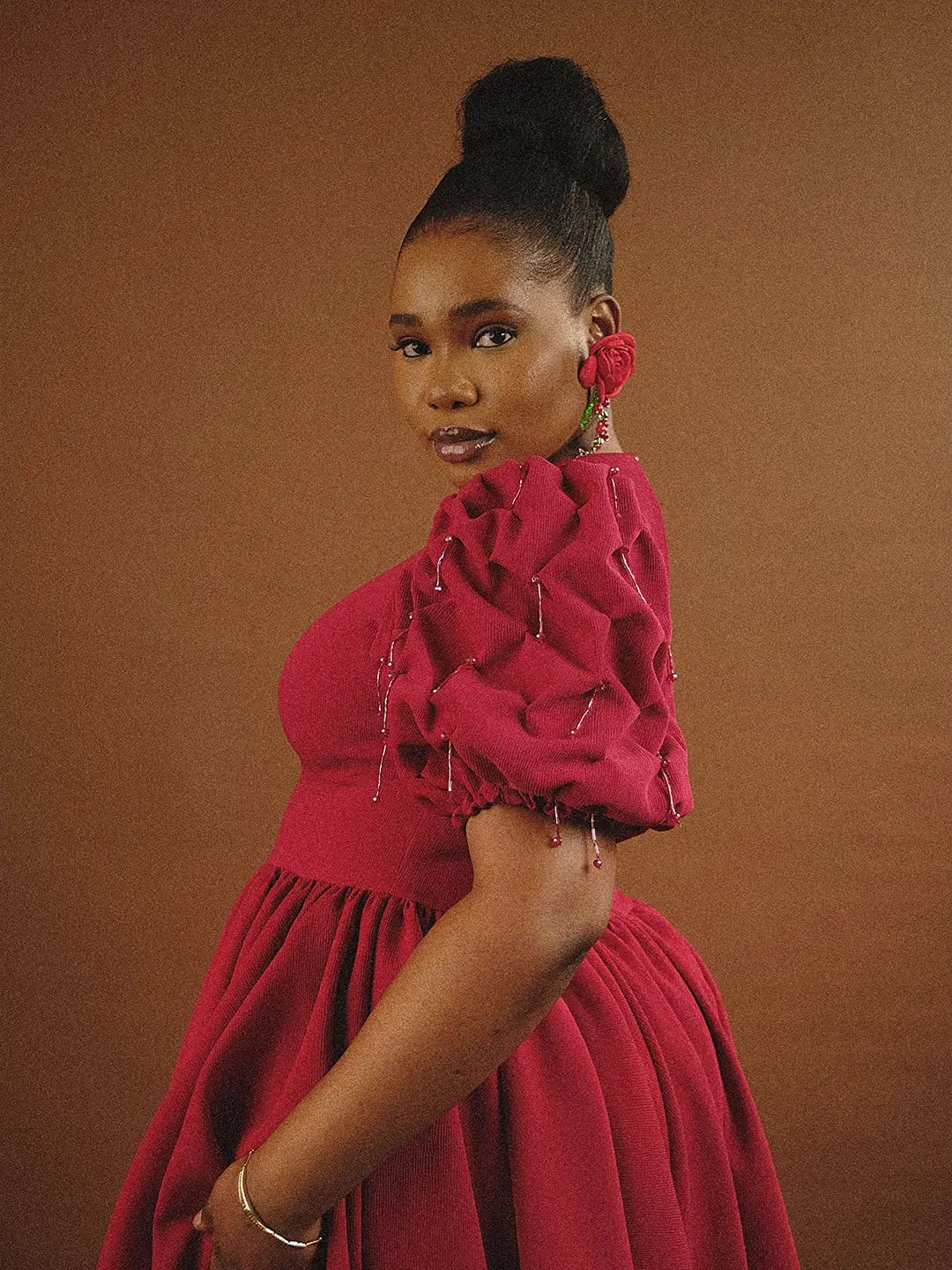 Puffed sleeve flare dress - Image 4