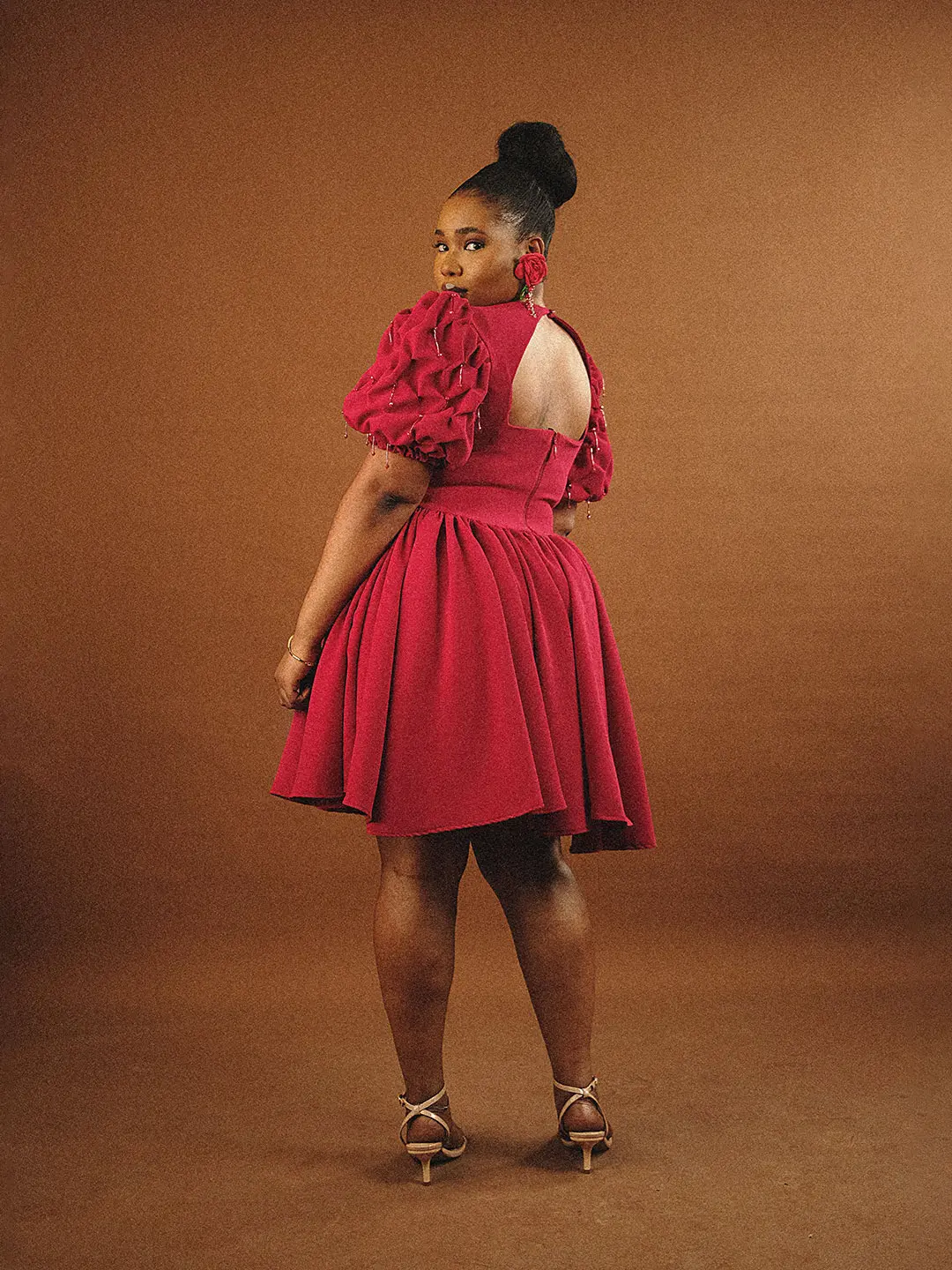 Puffed sleeve flare dress - Image 5