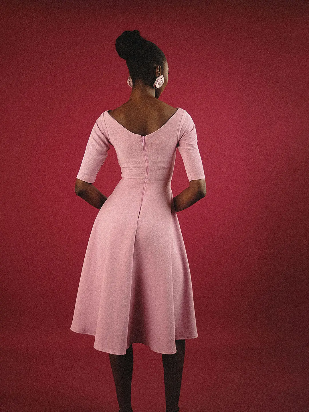 Boat neck flare dress - Image 12