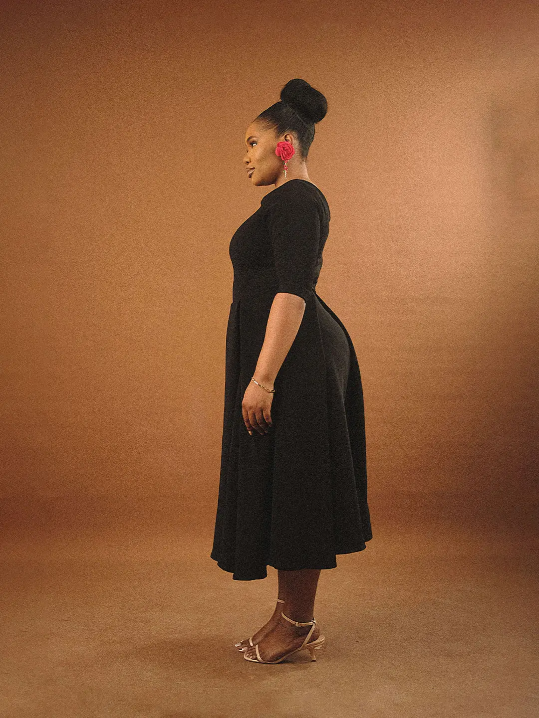 Boat neck flare dress - Image 5