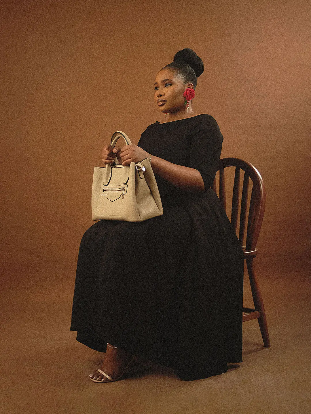 Boat neck flare dress - Image 1