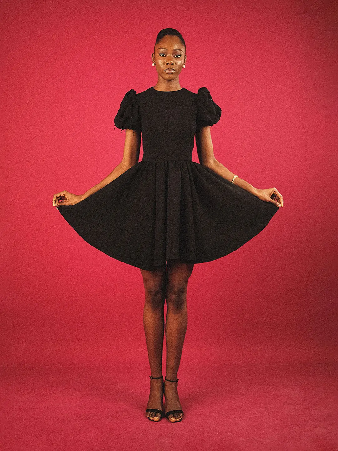 Puffed sleeve flare dress - Image 7