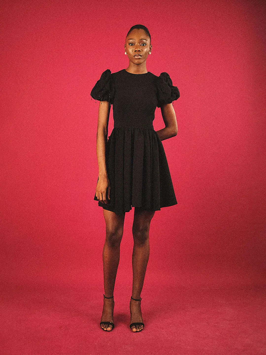 Puffed sleeve flare dress - Image 10