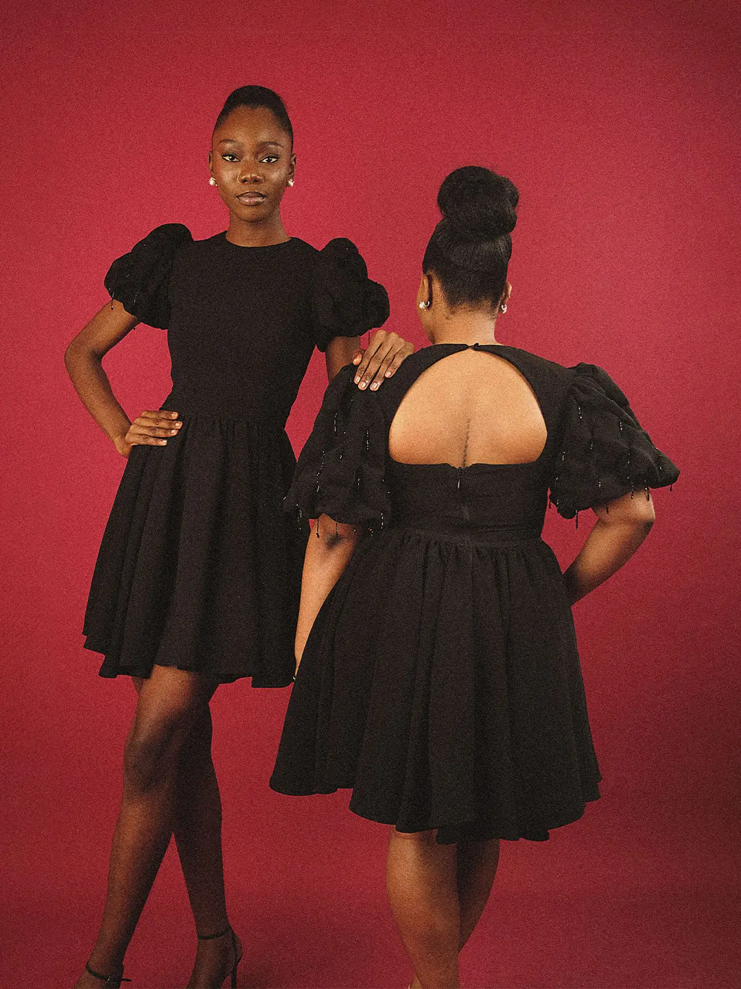 Puffed sleeve flare dress - Image 8