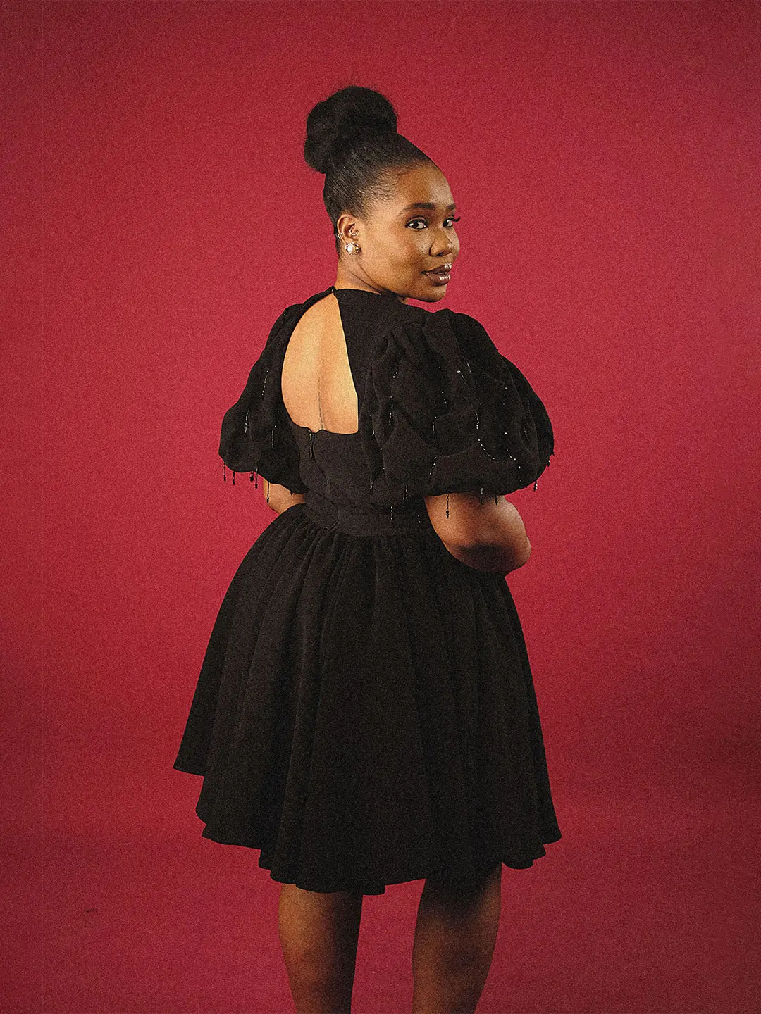Puffed sleeve flare dress - Image 11