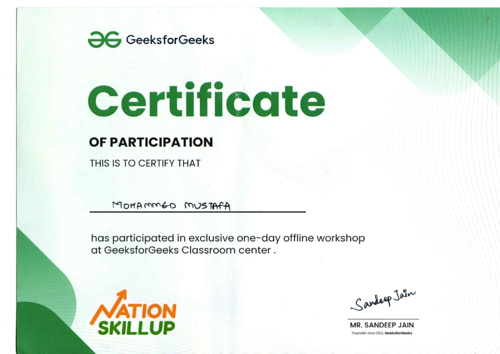 GeekforGeeks Classroom Workshop