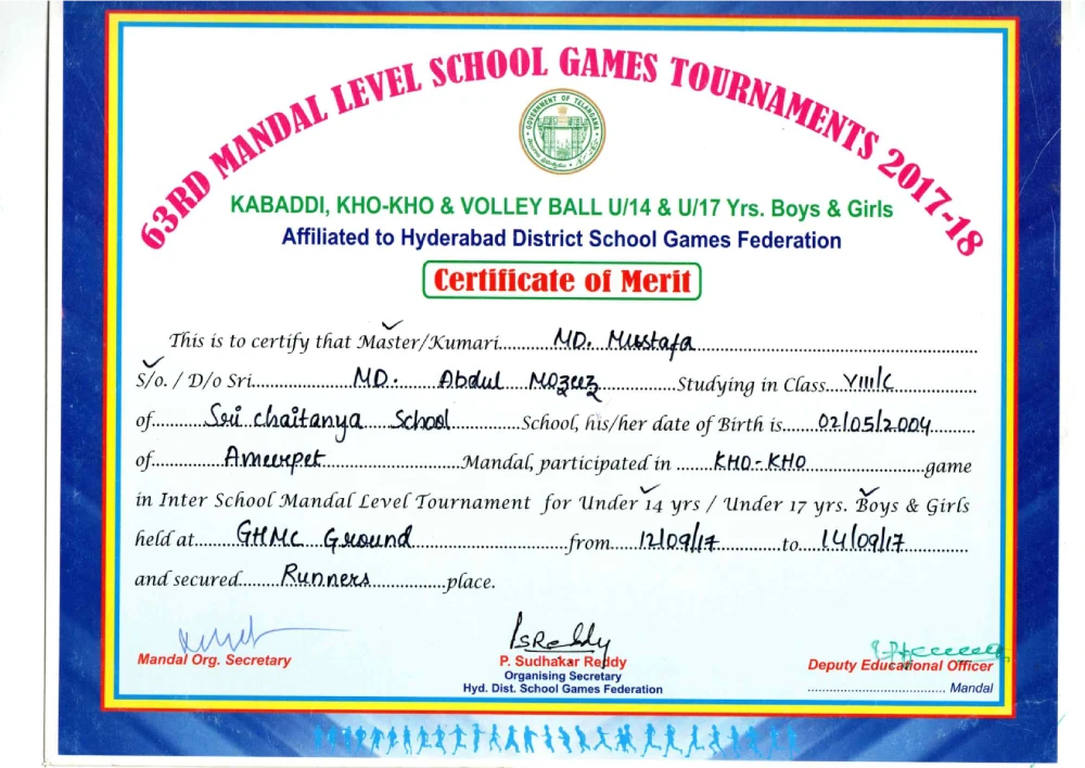 District-Level Kho-Kho Player