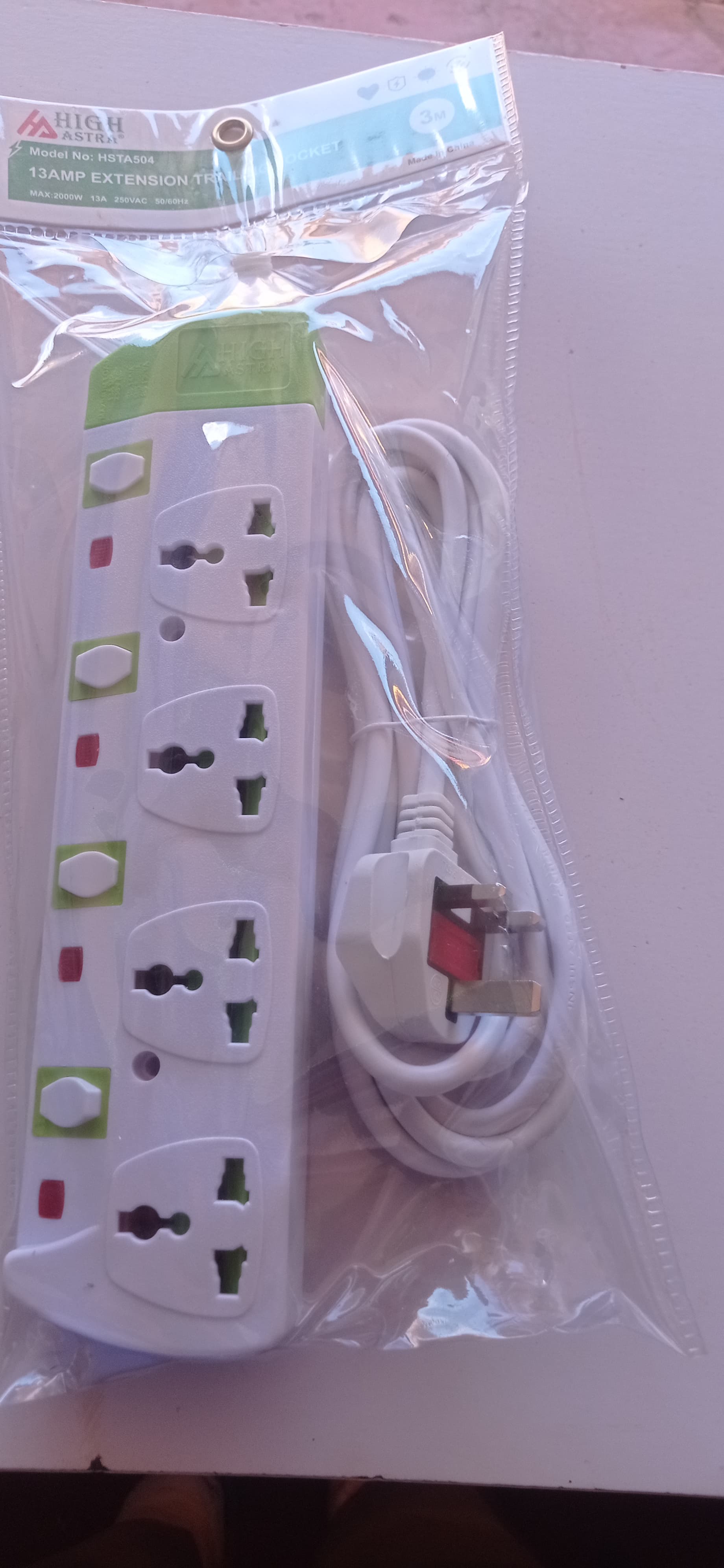 high astra power extension 4 way 3m hsta504image