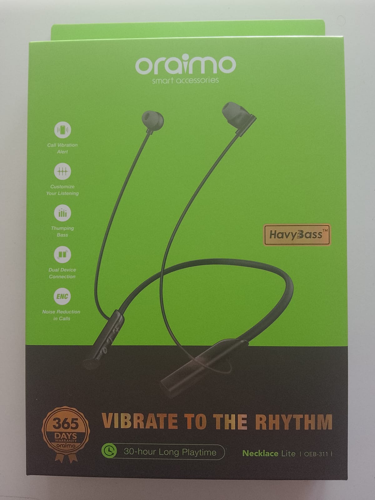 oraimo necklace lite earphones neckband wireless bluetooth oeb 311image