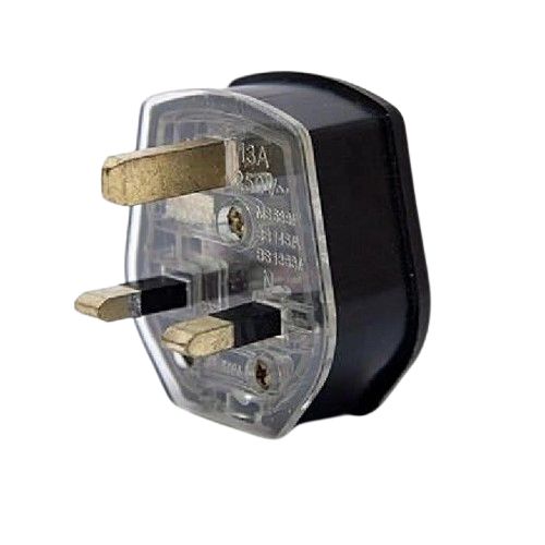 universal black electric top plug uk plug type 250 volts 13 amps fusedimage