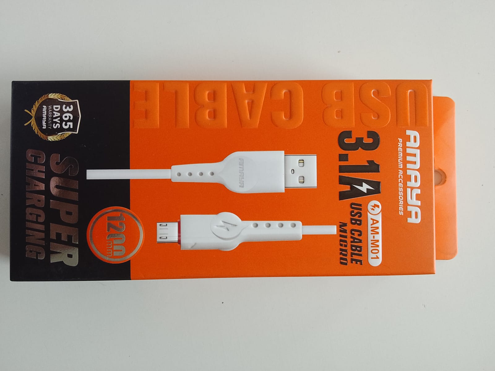 amaya cable 3.1 amps fast charging type b micro am m01image