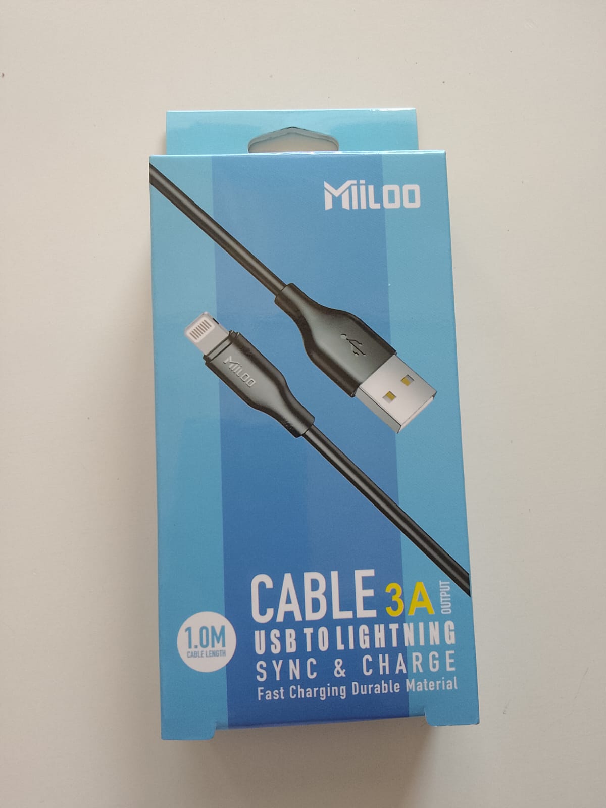 miloo cable usb iphone lightning 3 ampsimage