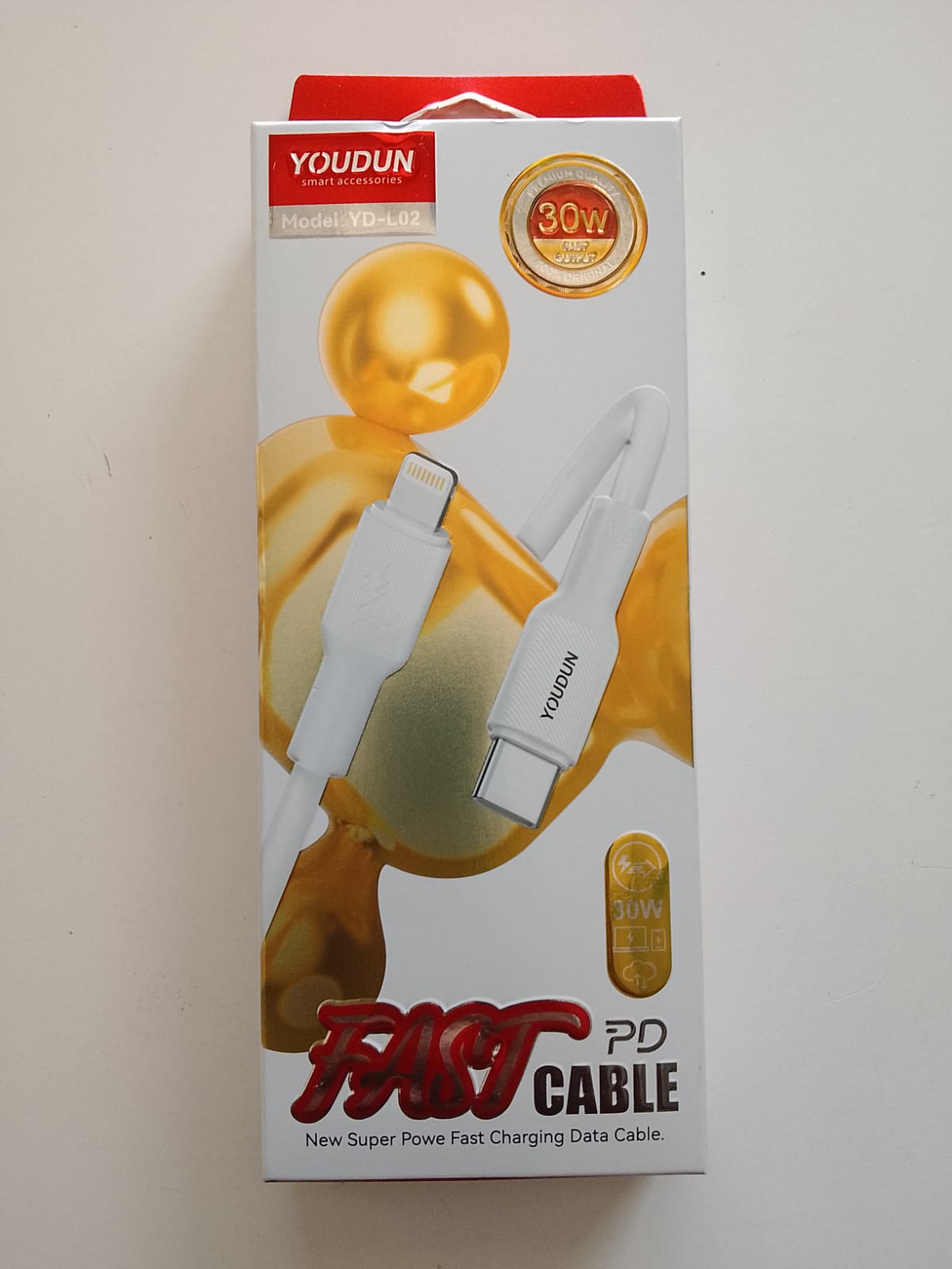 youdun cable type c to iphone lightning 30 watts yd l02image