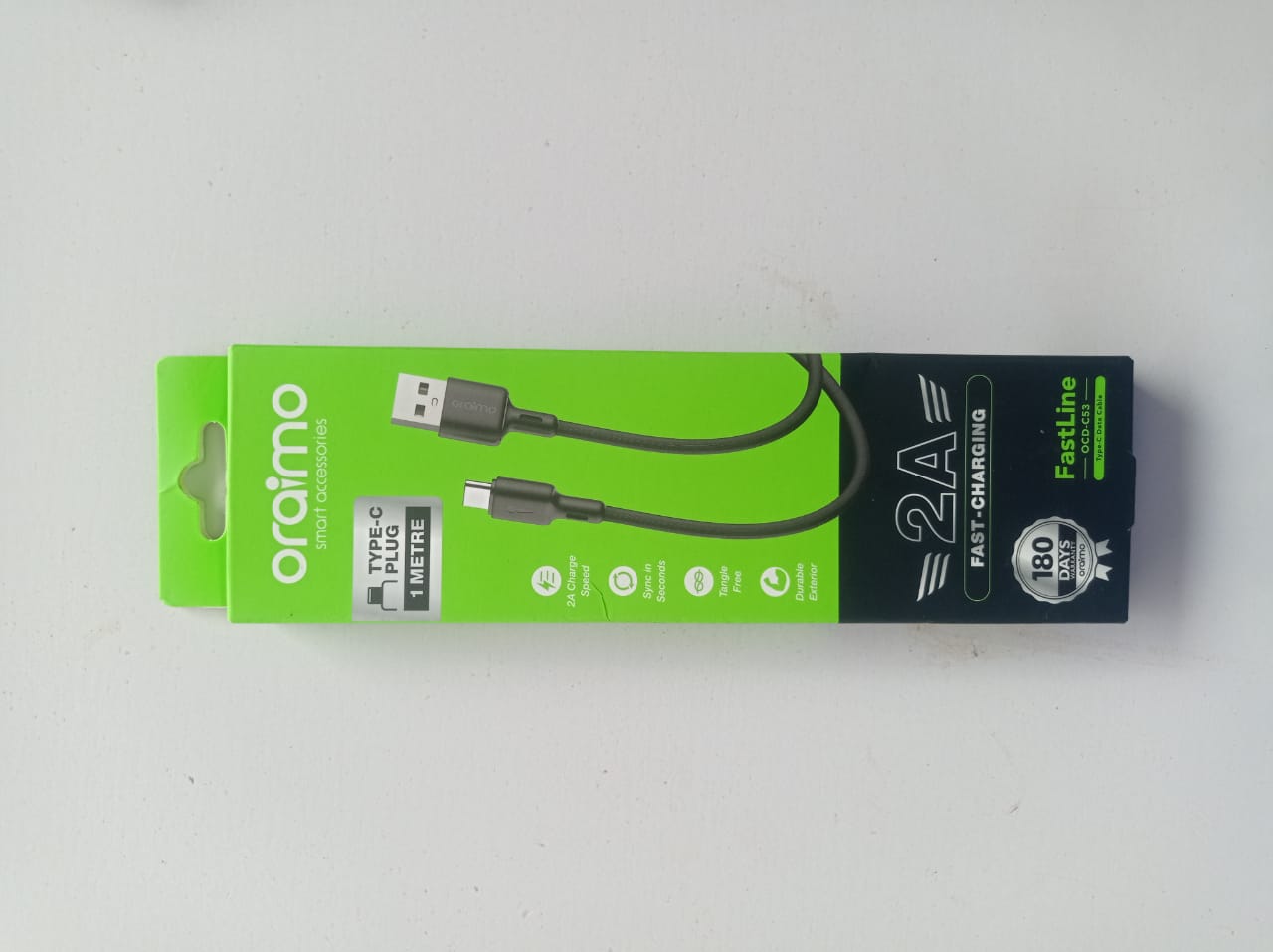 oraimo cable type c fast charger 2 ampsimage