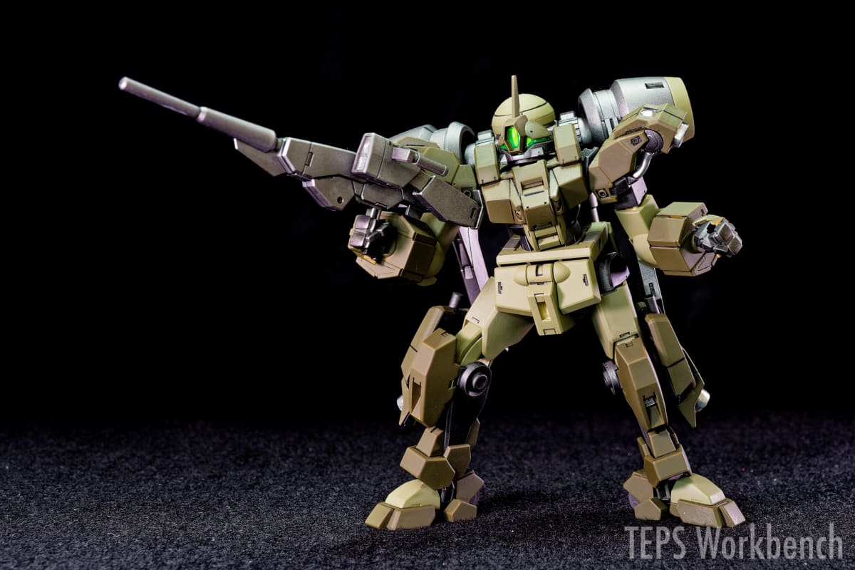 HG 1/144 デミバーディング 製作記録｜白と黄土色の機体をオリーブドラブのミリタリー調に