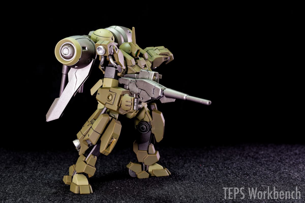 HG 1/144 デミバーディング 製作記録｜白と黄土色の機体をオリーブドラブのミリタリー調に