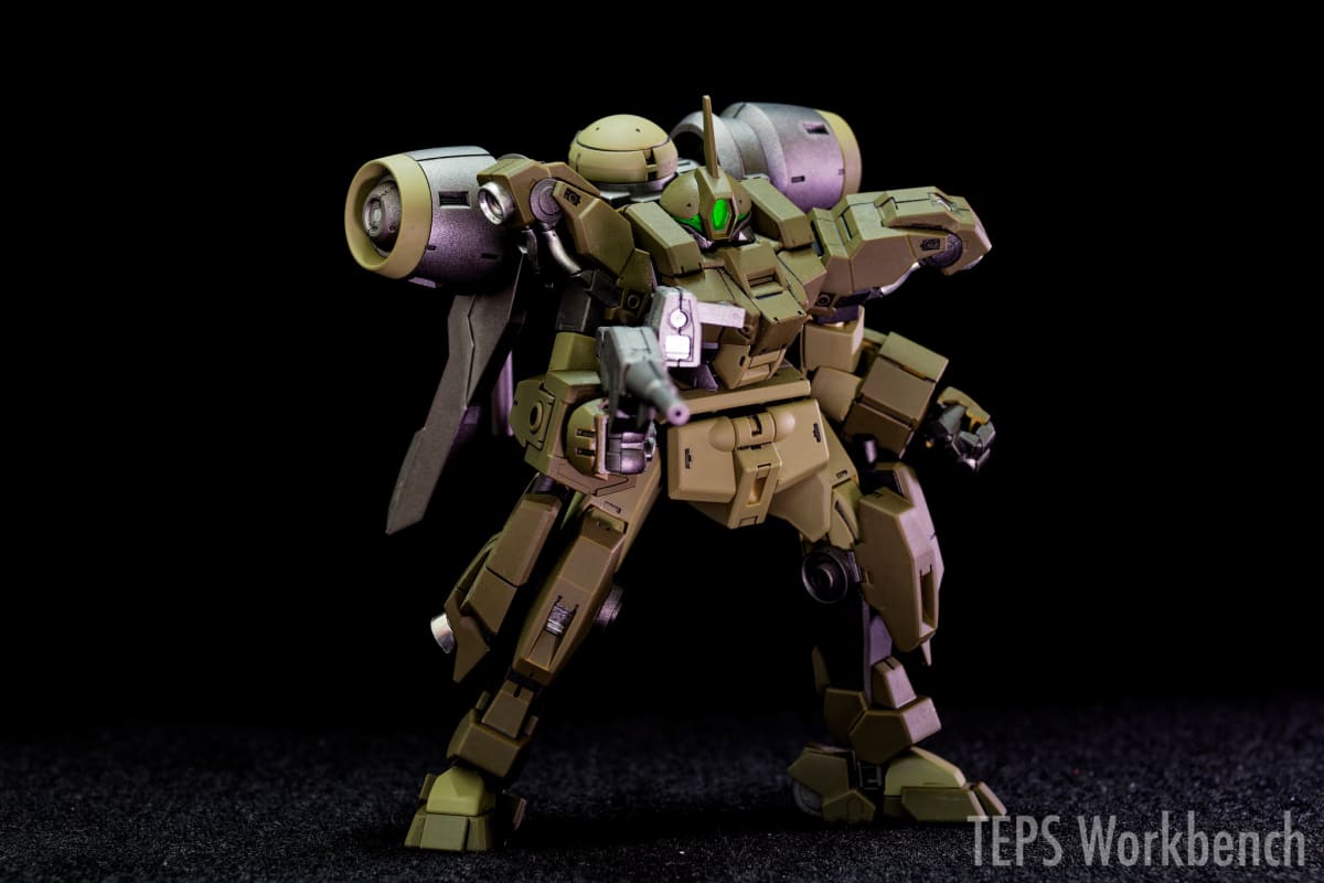 HG 1/144 デミバーディング 製作記録｜白と黄土色の機体をオリーブドラブのミリタリー調に