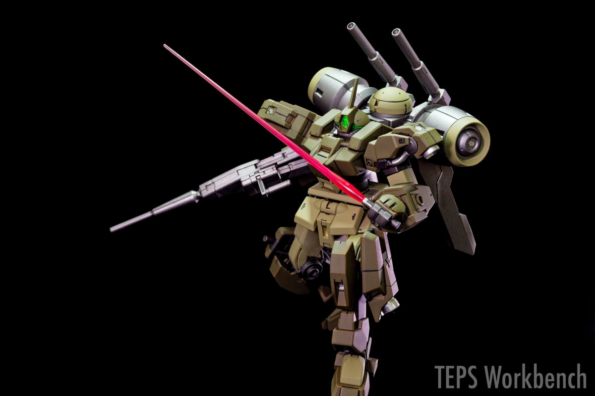 HG 1/144 デミバーディング 製作記録｜白と黄土色の機体をオリーブドラブのミリタリー調に