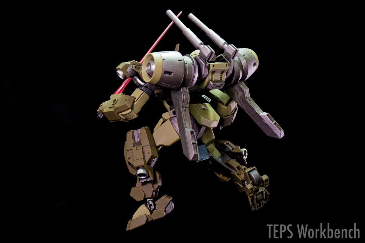 HG 1/144 デミバーディング 製作記録｜白と黄土色の機体をオリーブドラブのミリタリー調に