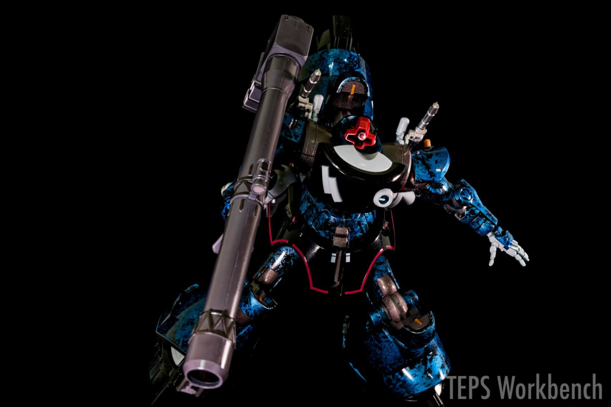 HG 1/144 シャリア専用リック・ドム 製作記録｜ウエットティッシュで大失敗、ラップ塗装で大理石模様にリカバリー
