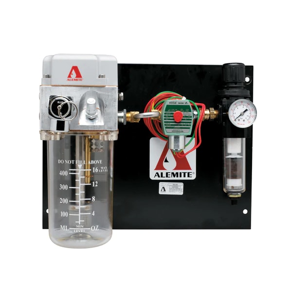 Alemite Oil Mist systems have no moving parts, deliver a constant, measured stream of clean, atomized oil and are a cost-effective option for ongoing automatic lubrication.