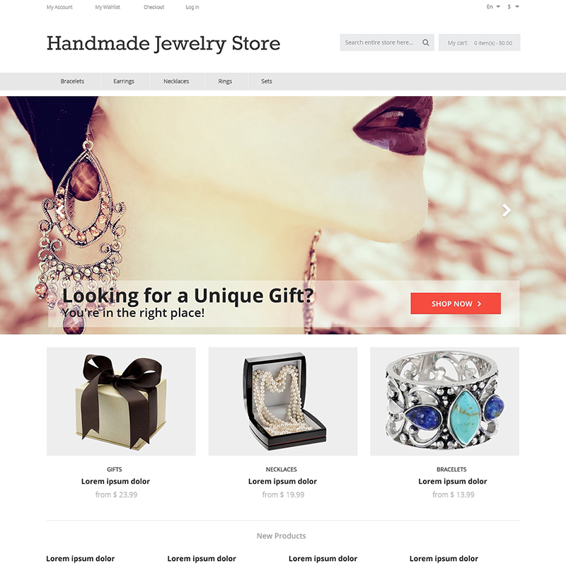 Handcrafted Jewelry Store Magento Theme