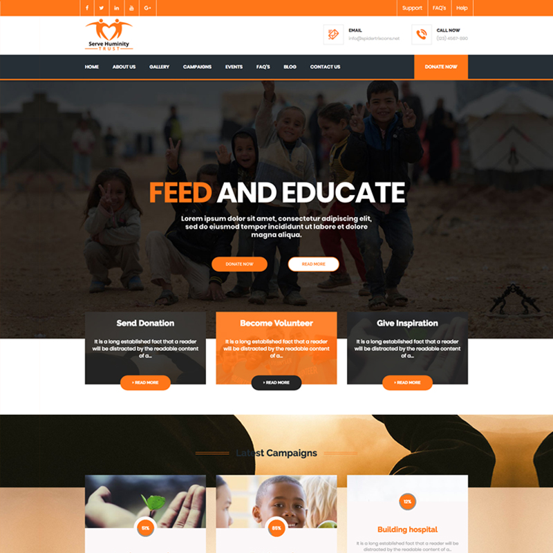 Servehman - Nonprofit, Charity, NGO Fundraising Joomla Template