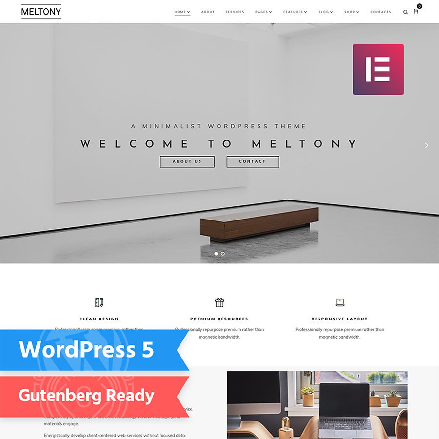 Meltony - Minimal Multipurpose Elementor WordPress Theme