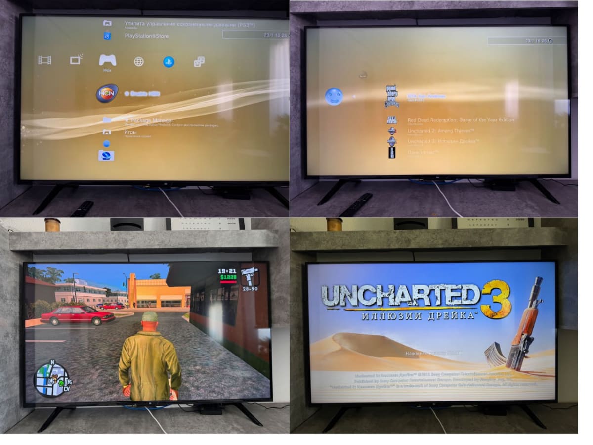 Продам PlayStation 3 (прошитая!!) + 7 игр (2 на дисках и 5 загруженных на флешку) + 3 джойстика (2 р 2