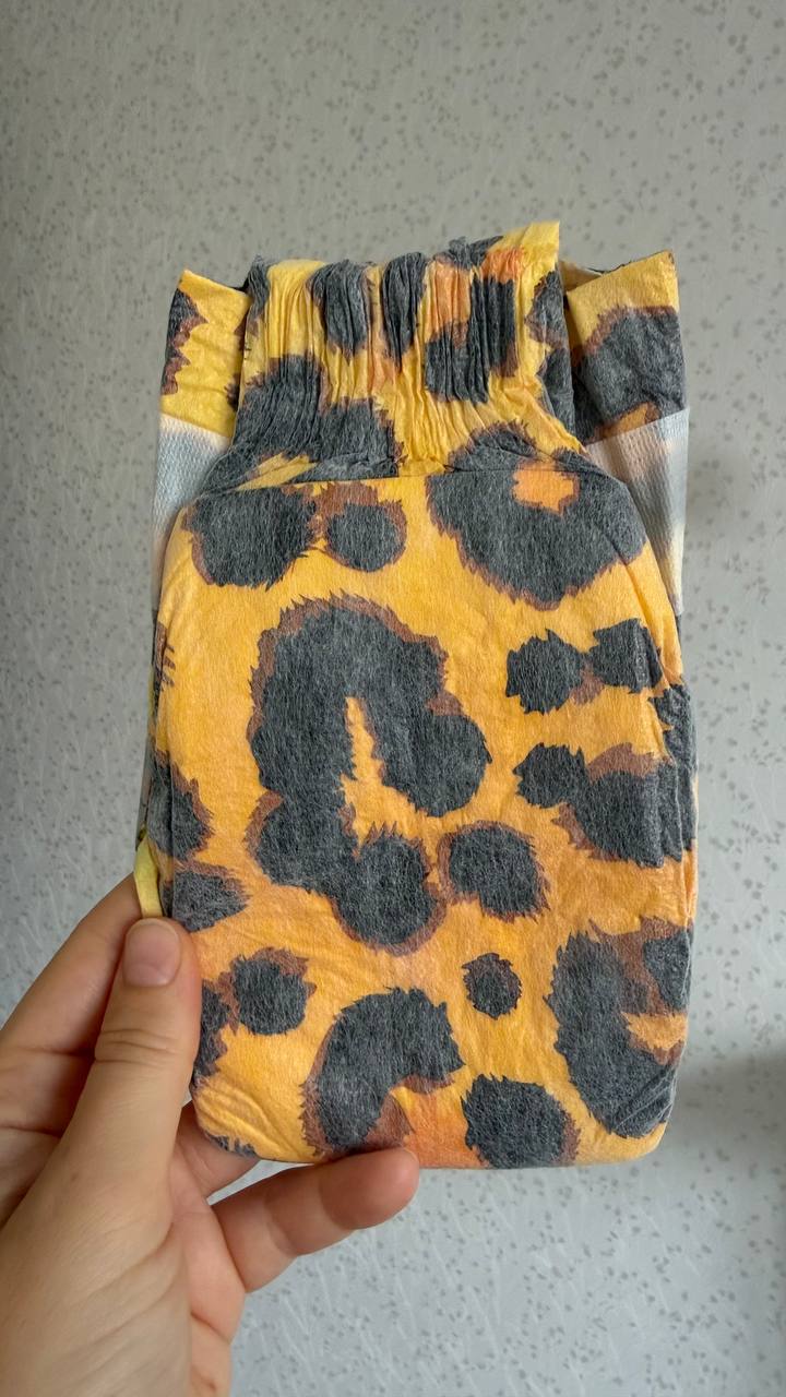 Пол пачки pureborn 2 из органического хлопка, леопардовые🐆 не успели использовать, выросли( 2