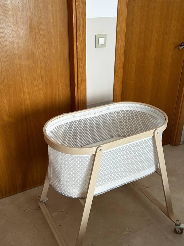 IKEA Колиска з матрацом Бежевий ÄLSKVÄRD 40x73 см на колесах. Стан: 8/10