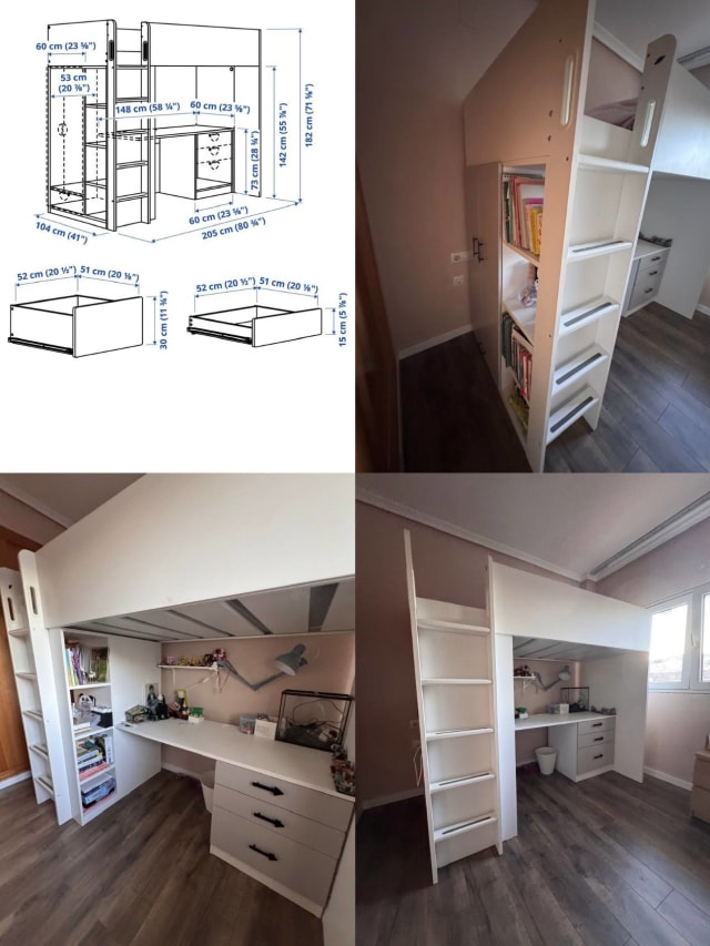 📢 Продаётся детская кровать-чердак со столом и шкафом — 120€