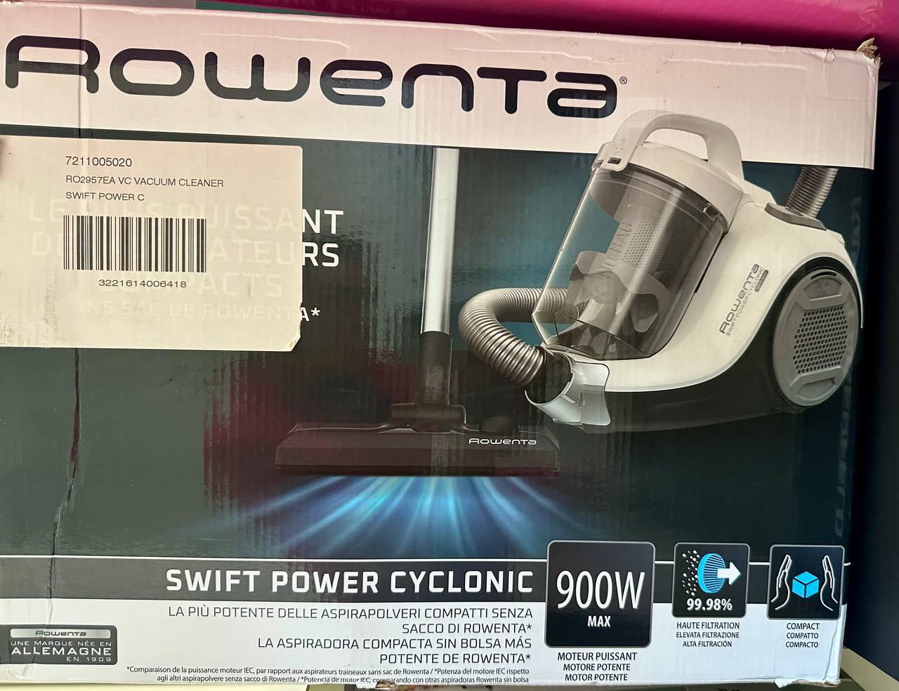 Продаю безмешковый пылесос Rowenta, очень легкий и простой, есть мини-турбощетка. Цена €65, Сан Хуан